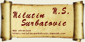 Milutin Šurbatović vizit kartica